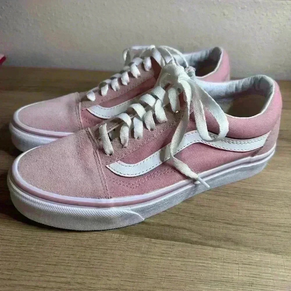 VANS Old Skool Pink Suede Canvas Lace Up Low Top Skate Shoes 5 M 6.5 W - Picture 1 of 7